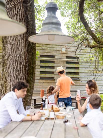 Terrasse commune des Lodges