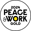 Logo Peace & Work 2024, Mention Gold Château Mentone